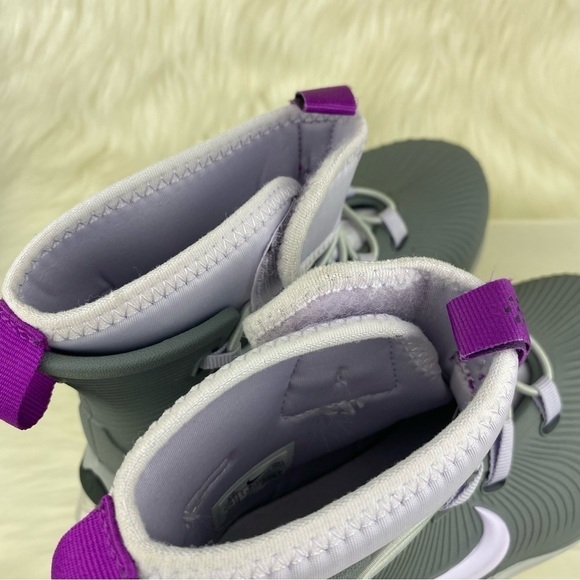 NIKE KIDS BINZIE ANKLE BOOTS GREY- PURPLE SIZE 12 CHILD - Picture 7 of 8